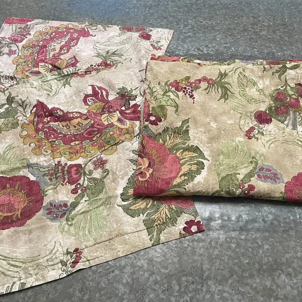 Pottery Barn Amaya Palampore Cotton Linen Duvet Full Queen Pillow Euro Shams Set